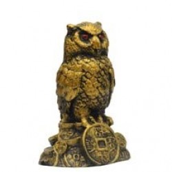 Fengshui Golden Owl - Vahana Of Goddess Lakshmi