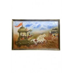 Hand-made 3D Mural Of Mahabharata In Multi-color