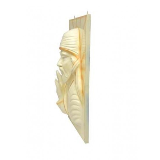 Sai Baba 3D Wall Mural In White And Golden Shade