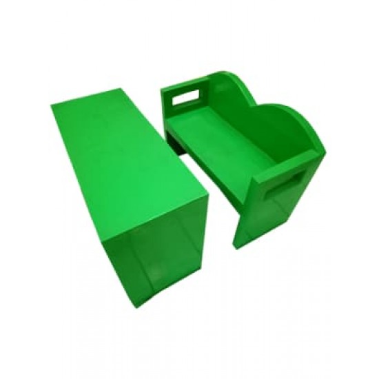 Green Fiber Bench And Desk (6-Set)