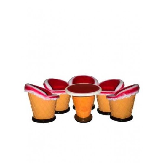 Ice Cream Cone Shape Table With Chair- Set Of 5