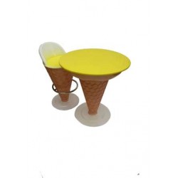 Ice Cream Shape - Set Of 1 Table And 1 Chair