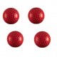 PU Dimple Cricket Ball (Red) 165gram - 4 Balls