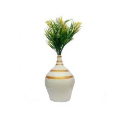 White/Golden Money Bank With Flower Vase