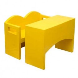 Yellow Fiber Desk-Bench For Kids (1-Set)