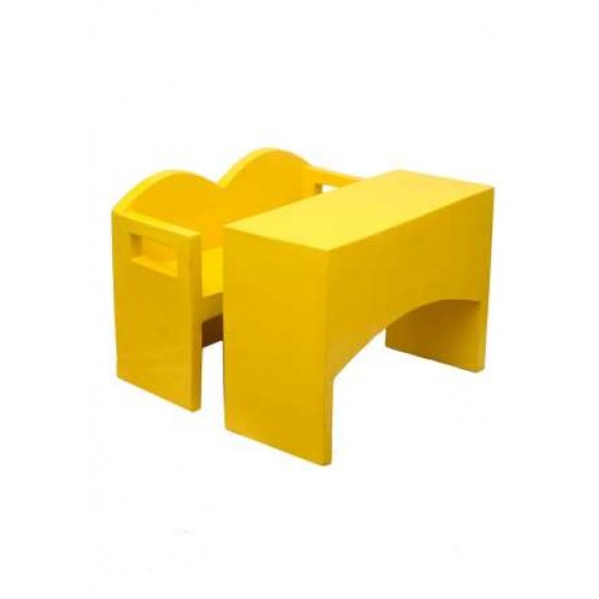 Yellow Fiber Desk-Bench For Kids (1-Set)