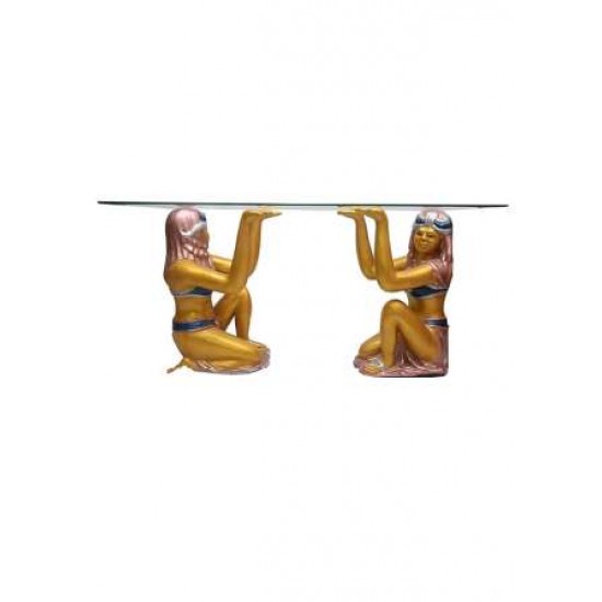 Fiber Egyptian Lady- Rectangular Center Table (without glass)