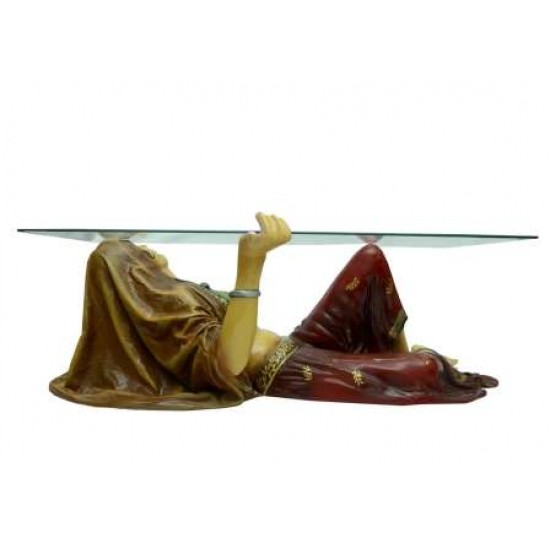 Beautiful Rajasthani Lady Center Table - (Without glass)