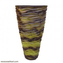 Green Metallic Cone Shaped Vase