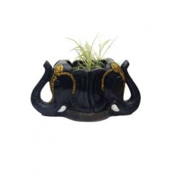 Two Sided Black Face Elephant Planter