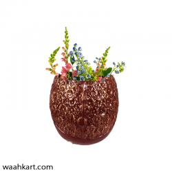 Designer Round Shaped Flower Vase - Brown