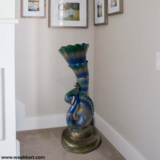 Peacock Shape Handmade Floor Vase
