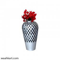 Medium Shaped Spotted Silver Vase
