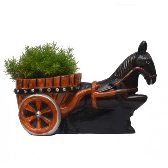 Western Horse Cart Planter