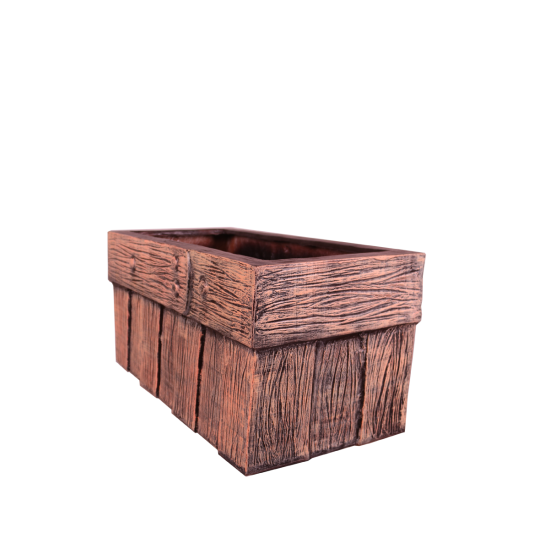 Wooden Brown Shade Long Planter