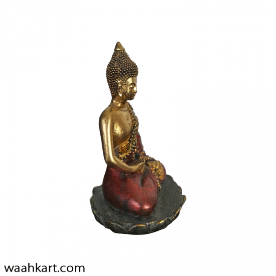 Buddha Showpiece In Golden And Mehroon Shade