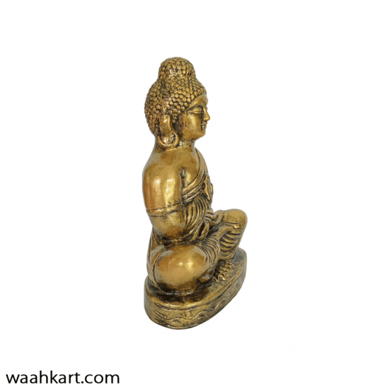 Great Buddha Showpiece In Golden Metallic Look