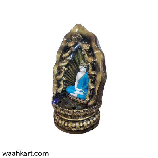 Attractive Blue Buddha Statue With Waterfall And LED Light