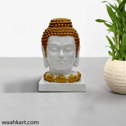 Buddha White And Golden Showpiece