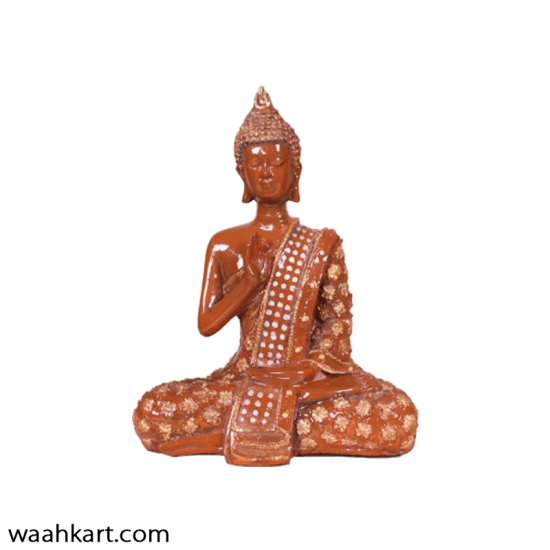 Meditating Gautam Buddha- Brown and Golden shade