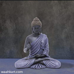 Spiritual Gautam Buddha Sitting Statue - Black And Purple Shade