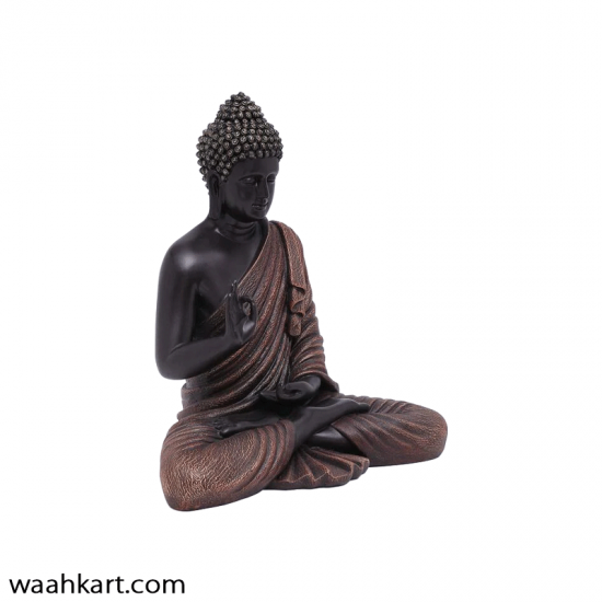 Gautam Buddha Sitting Statue - Black And Brown Shade