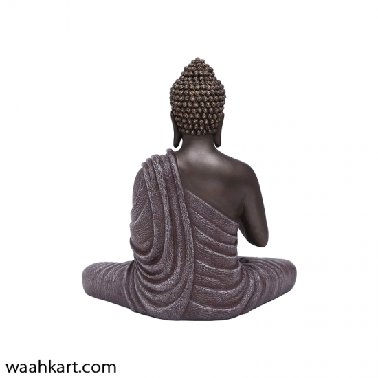 Gautam Buddha Sitting Statue - Grey And Bronze Shade