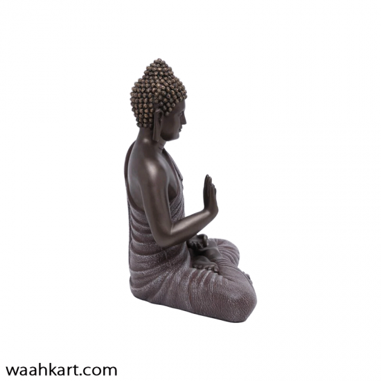 Spiritual Gautam Buddha Sitting Statue - Grey And Bronze Shade