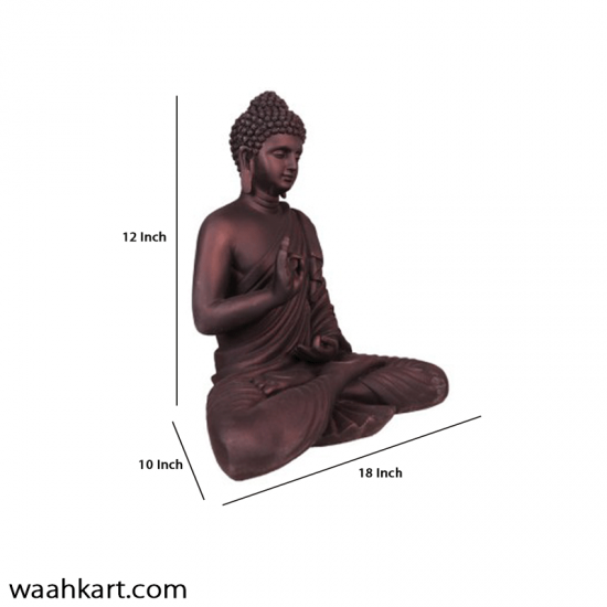 Spiritual Gautam Buddha Blessing pose - Brown