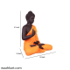 Gautam Buddha Sitting Statue- Black and Orange