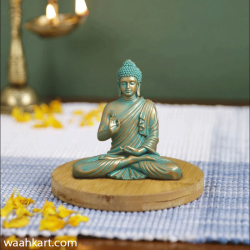 Spiritual Golden Blue Shaded Buddha - Big Size