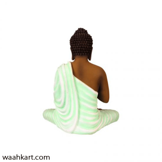 Gautam Buddha Sitting Statue - Brown And Green Shade