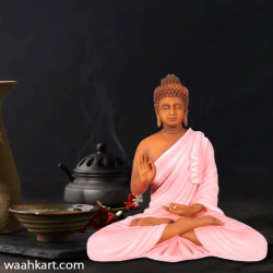 Meditating Gautam Buddha - Brown And Pink Shade