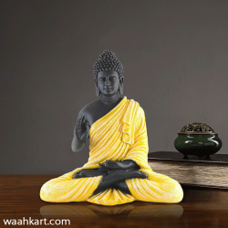 Gautam Buddha Sitting Statue- Black And Yellow