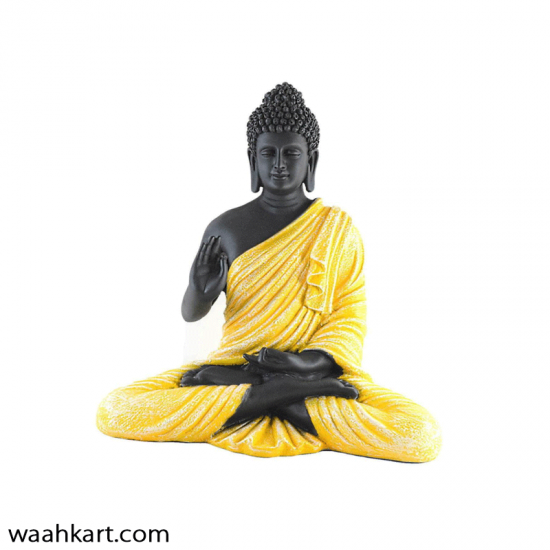 Gautam Buddha Sitting Statue- Black And Yellow