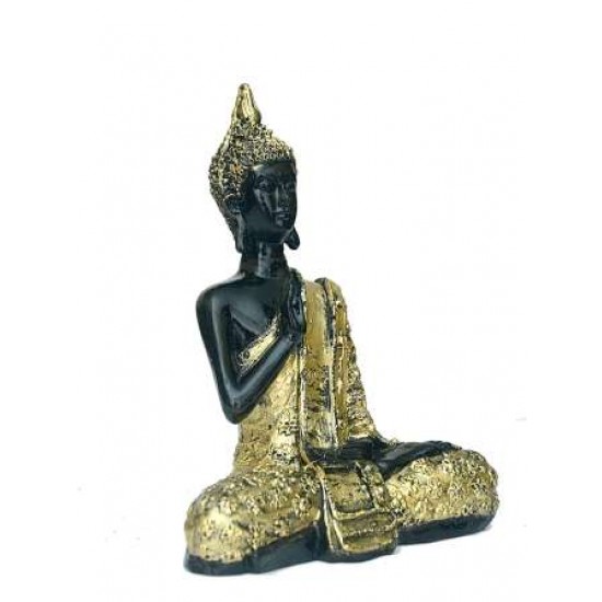 Gold And Black Sitting Buddha Idol