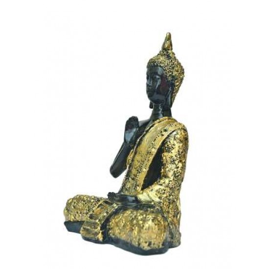 Gold And Black Sitting Buddha Idol