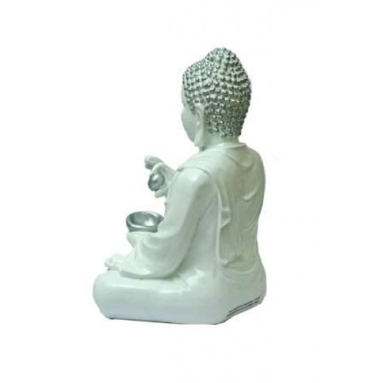Lord Gautam Buddha Showpiece- Silver Shade