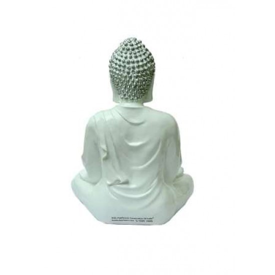 Lord Gautam Buddha Showpiece- Silver Shade