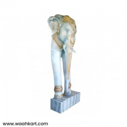 A Royal Elephant Welcome Statue in White Color