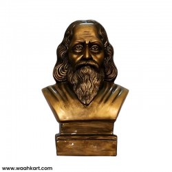 Rabindranath Tagore Statue in Metallic Golden