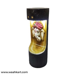 Wooden Look Ganesha Face Stand With Light And Music