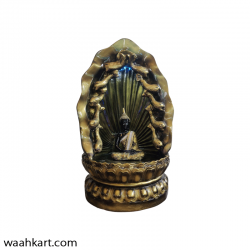 Attractive Golden Black Buddha Statue With Waterfall And LED Light
