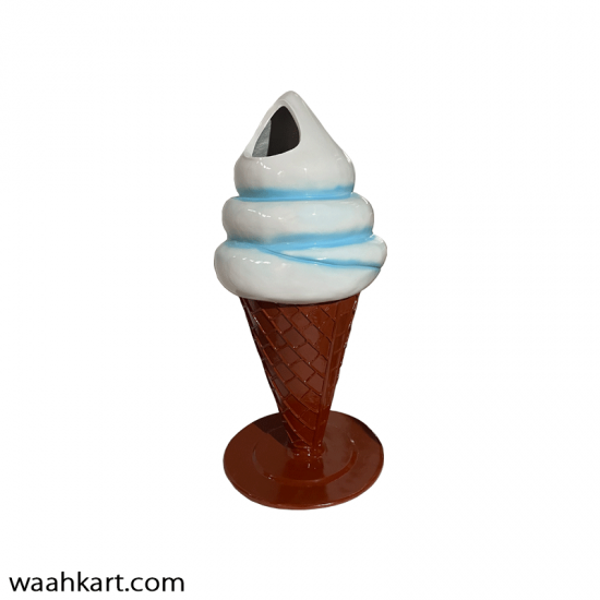 Ice-Cream Shape Dustbin -In Blue Shade 