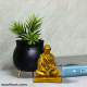 Mahatma Gandhi Meditating Sitting Pose Miniature Sculpture In Golden Colour