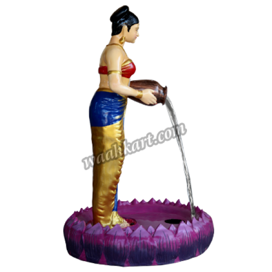 Traditional Lady With lotus Fountain 