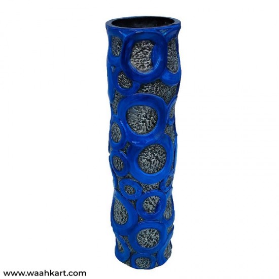 Designer Blue And Silver Vase