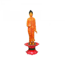 Gautam Buddha Statue Standing On Lotus Fountain