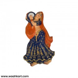 Village Lady Wall Hanging Playing Tambourine-Violet