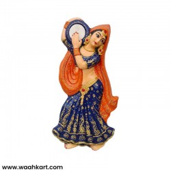 Village Lady Wall Hanging Playing Tambourine-Violet